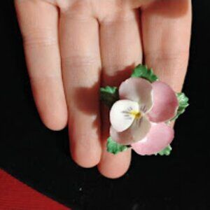 Vintage Coalport Porcelain flower brooch